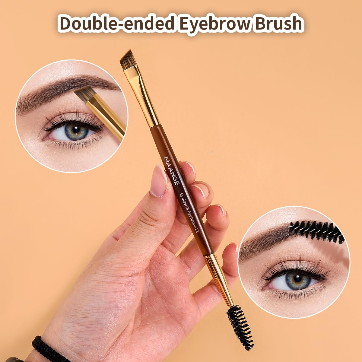 MAANGE 13 PCS Makeup Brushes Professional Make Up Brushes Premium Synthetic Powder Concealers Brushes Travel Makeup Brush Set with Case (Gold)
