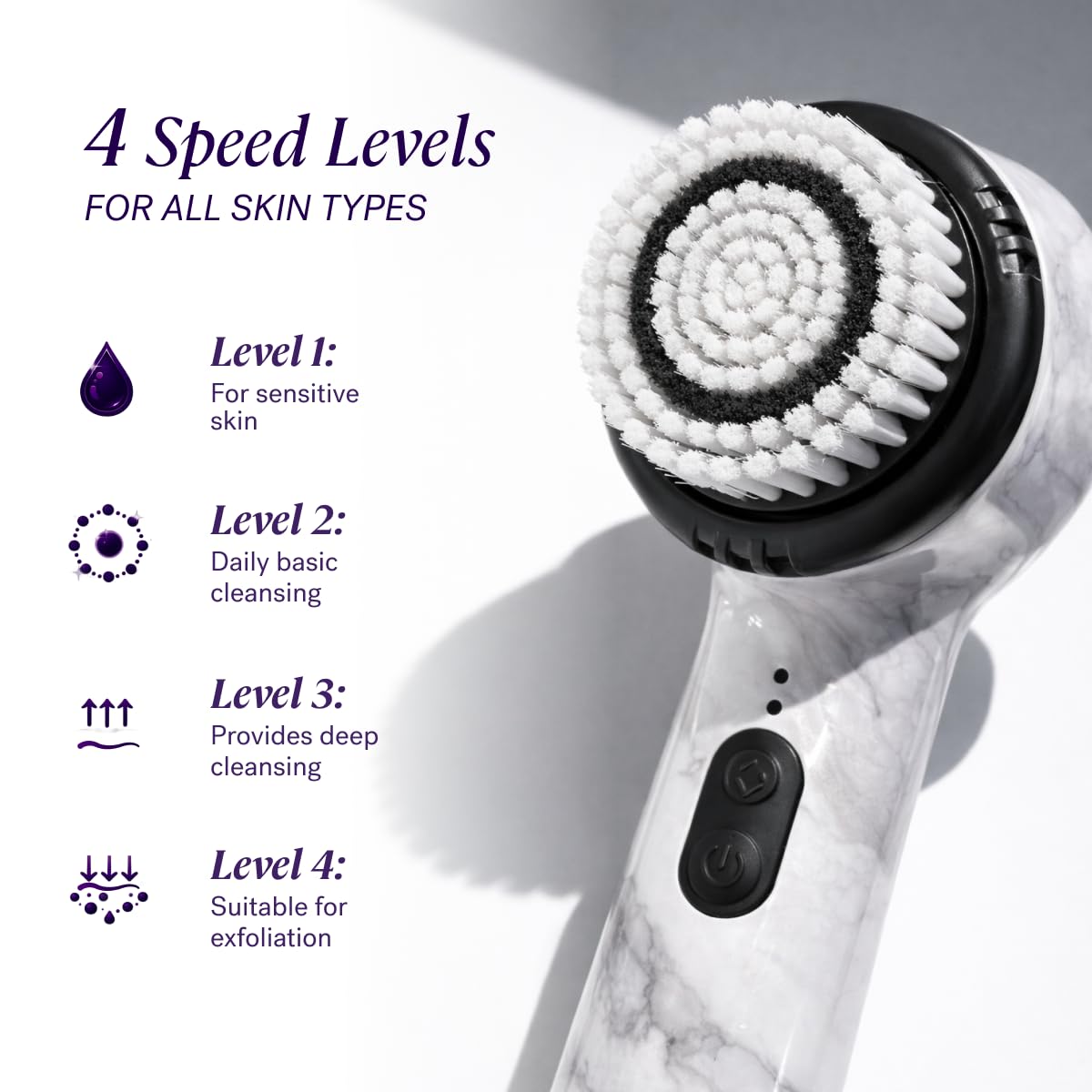 Michael Todd Beauty Soniclear Allure 2026 Readers Choice Winner Sonic (no Rotating) Facial Cleansing + Exfoliation Brush for Men/Women, Antimicrobial Protected Bristles, 4 speeds, Serum Infusion Head