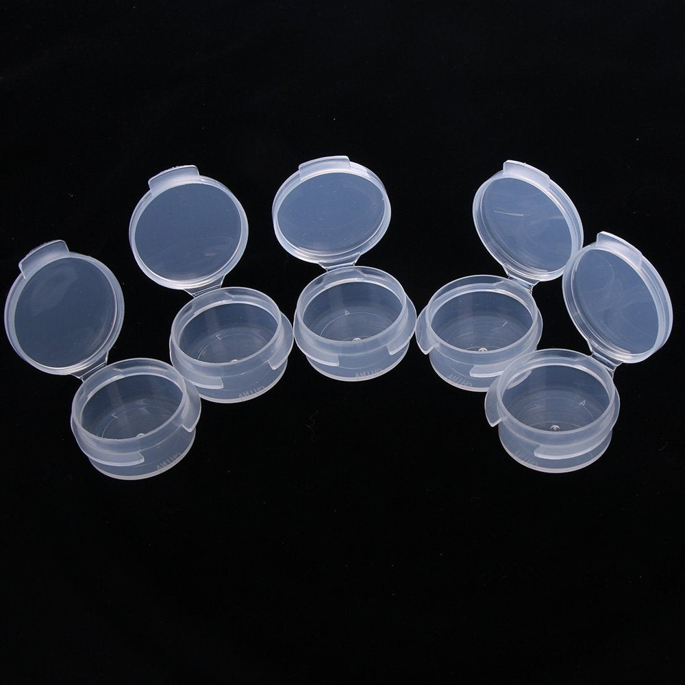 EORTA 50 Pcs Plastic Cosmetic Jar 5g Empty Clear Case with Snap Lids Portable Mini Storage Box Makeup Jar Sample Bottle Sealing Pot Cosmetic Containers for Sampling, Traveling, Mixing