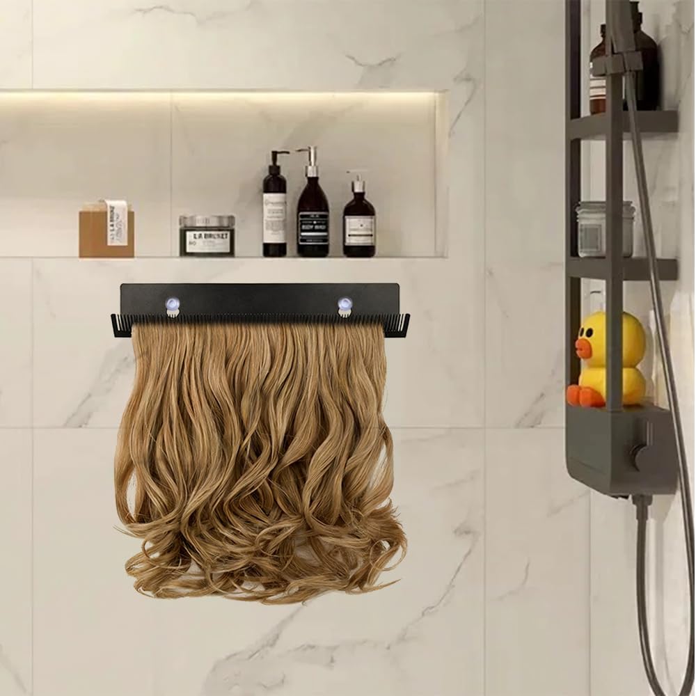 Hair Want Hair Extension Holder Stainless Steel Hair Extension Hanger Organizer Rack for Styling Hair Hanger Tool for Washing, Coloring and Blow-Drying of Weft, Clip-In, Tape-In Extensions