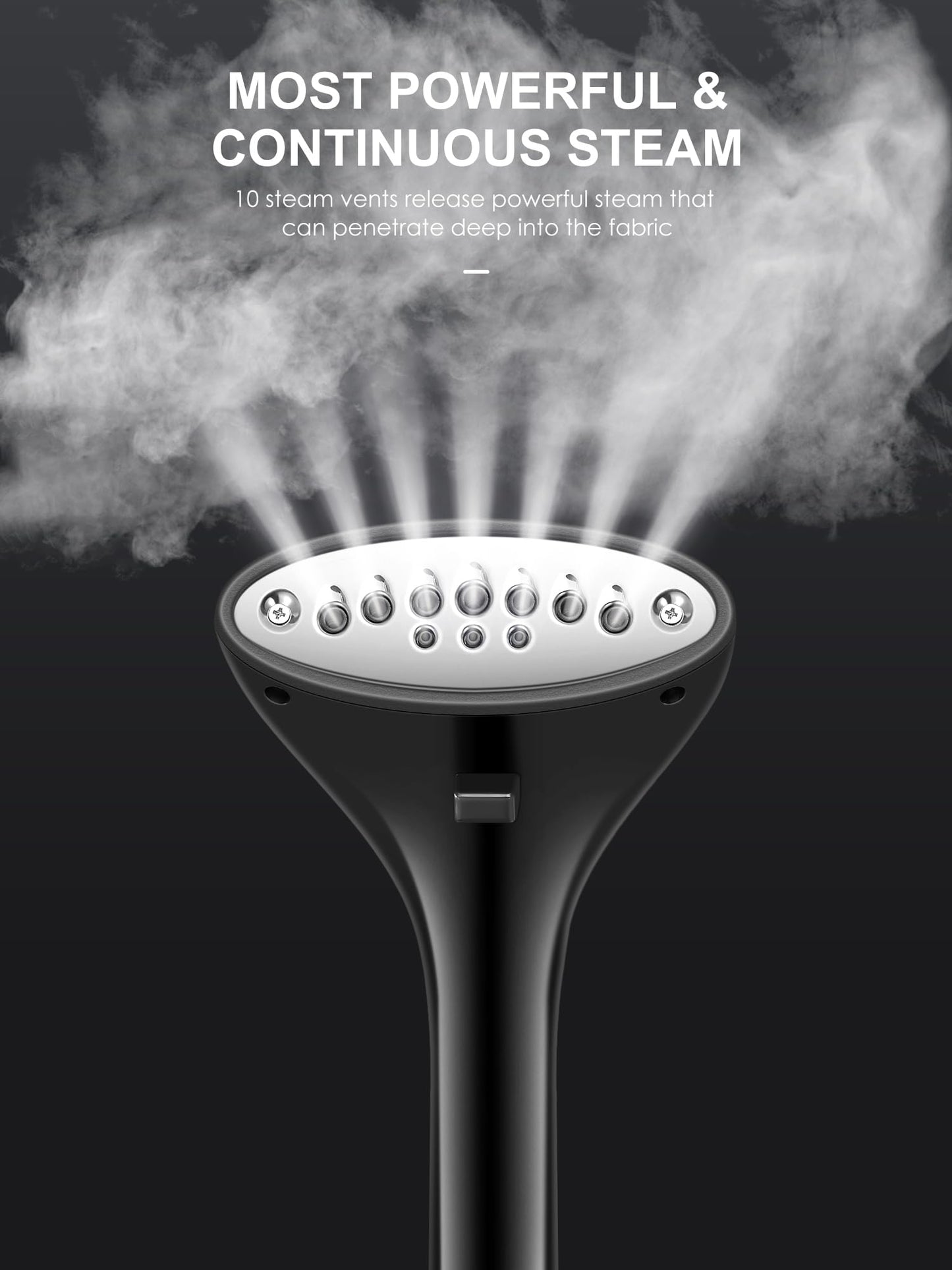 Professional Steamer for Clothes, Reemix Standing Steamer with Garment Hanger, Heats in 30 Seconds, Large Detachable Water Tank for 1 Hour Continuous Steaming, Includes Easy-roll Wheels, White