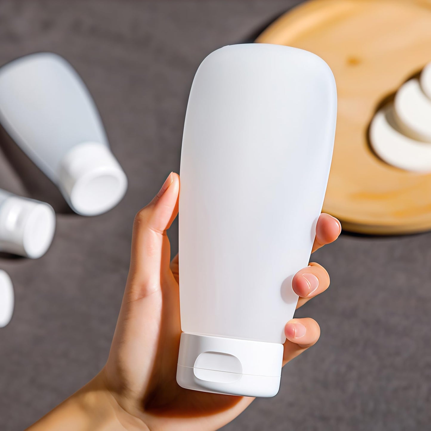 12Pcs 150ml/5oz Empty Refillable White Plastic Cosmetic Soft Tubes Containers Squeezed Facial Cleanser Bottle With Flip Cap for Body Bath Shower Gel Lotion Cream Shampoo