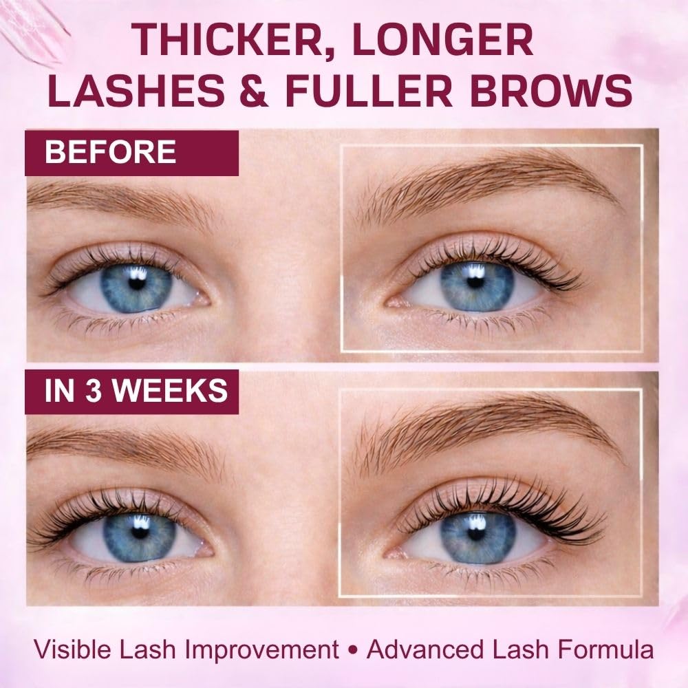 Lash Serum for Eyelash Growth - Advanced Peptide Lash Enhancing Serum for Fuller, Longer, Thicker-Looking Lashes, Hormone-Free Gentle Formula for Sensitive Eyes, 0.17 fl oz (1, 5ML)