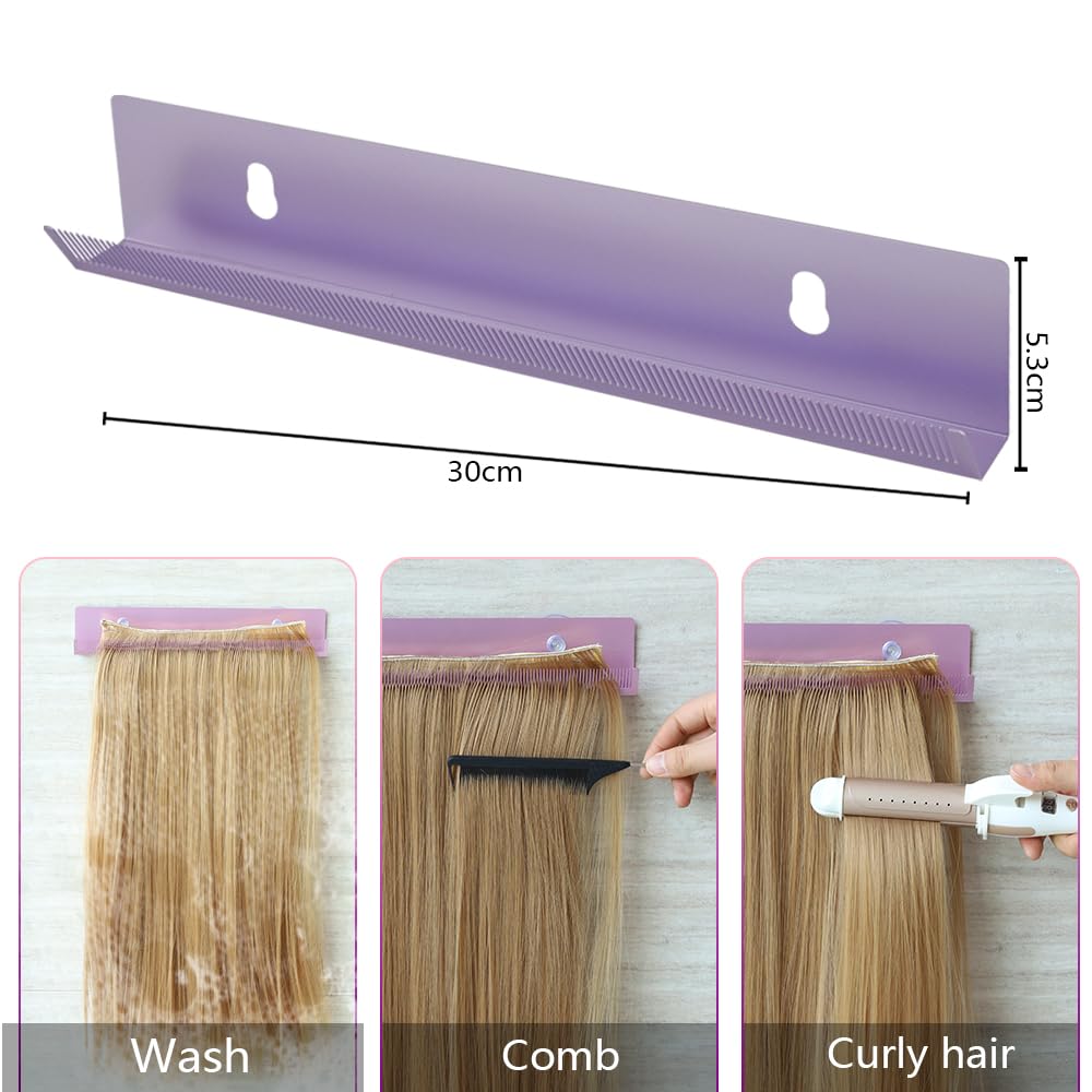 GlamorDove Hair Extension Holder for Hair Styling Tool Hair Extension Hangers for Salon Stainless Steel Hair Display Holder Rack for Braiding Hair Beauty Accessories Weft Extensions