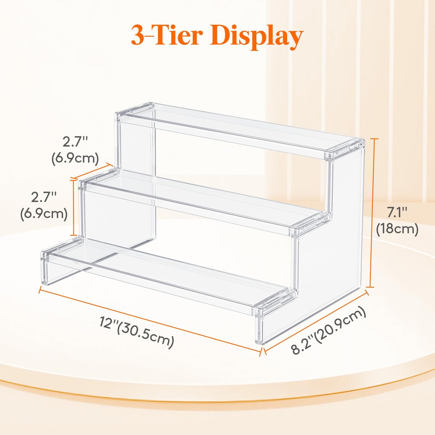 Lifewit Perfume Organizer, Cupcake Stand, Tool-Free Assembly, Plastic Display Shelf for Vanity,Room Décor, Bedroom Storage Organization, 3 Tier 12 Inch, 1 Pcs