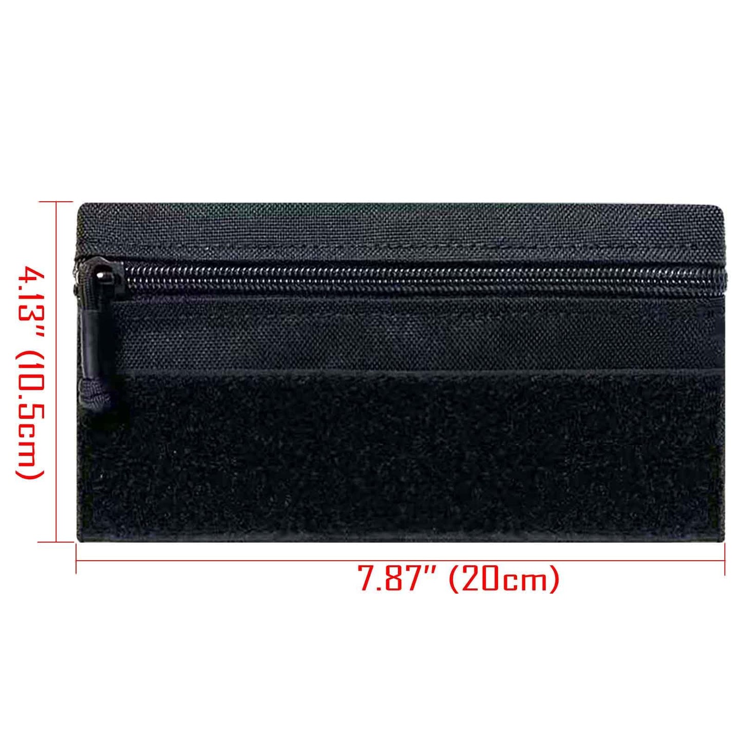 Tactical Admin Zipper Pouch with Hook and Loop, Carry On Bag Insert EDC Organizer Utility Storage Pocket Wallet for Snack Backpack Accessories Chest Ring (2 Pack-Black)