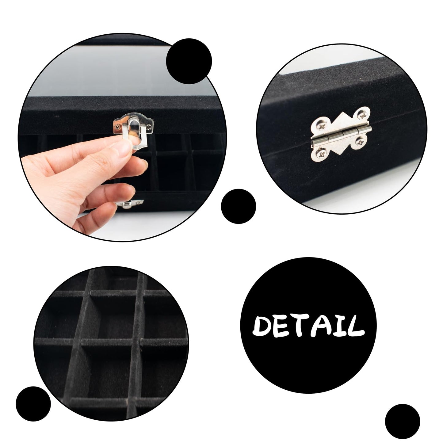 QoTang 2 PCS 24 Slots Championship Ring Display Case, Sports Baseball Ring Display Case Box Flannel Baseball Ring Holder for Multiple Rings Championship Ring Box for Ring Display Sports Fan Souvenirs