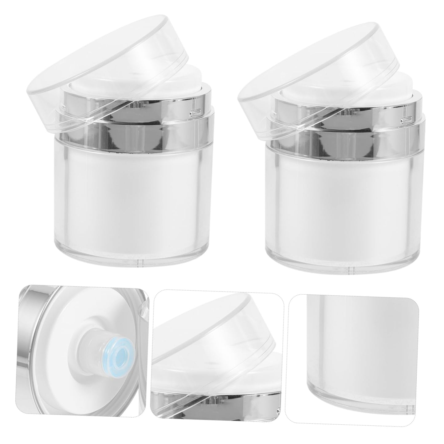 6 Pcs Press Cream Jar Airless Lotion Dispenser Airless Pump Jars Airless Lotion Bottle Refillable Airless Lotion Jar Cream Sub Bottle Sample Container Pot Airless Pump Bottle/1249