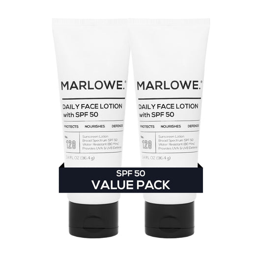 MARLOWE. Face Moisturizer with SPF 50, Daily Sunscreen Lotion, 3.4 oz, 2 Pk