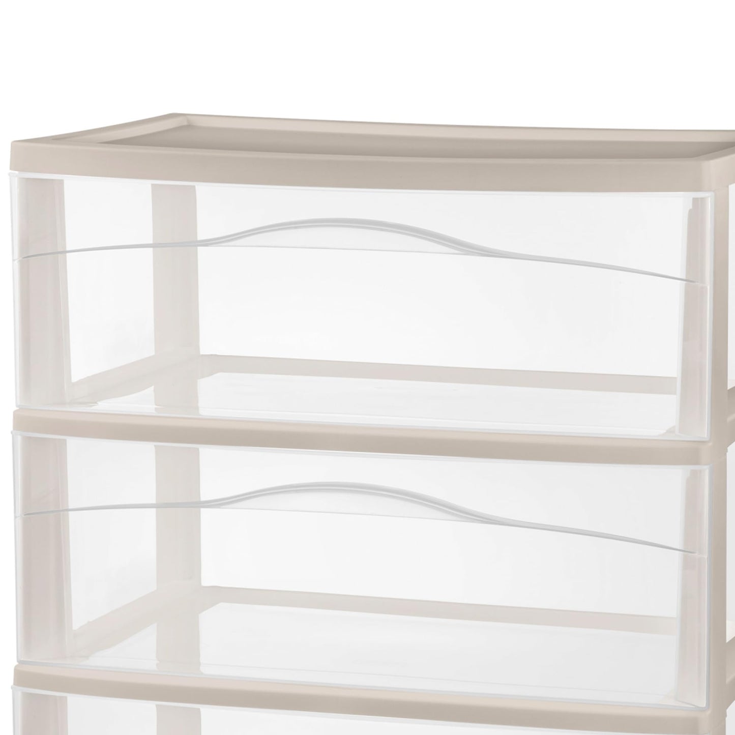 Sterilite 2 Pack Wide 3 Drawer Storage Cart, Rolling Organization, Grey