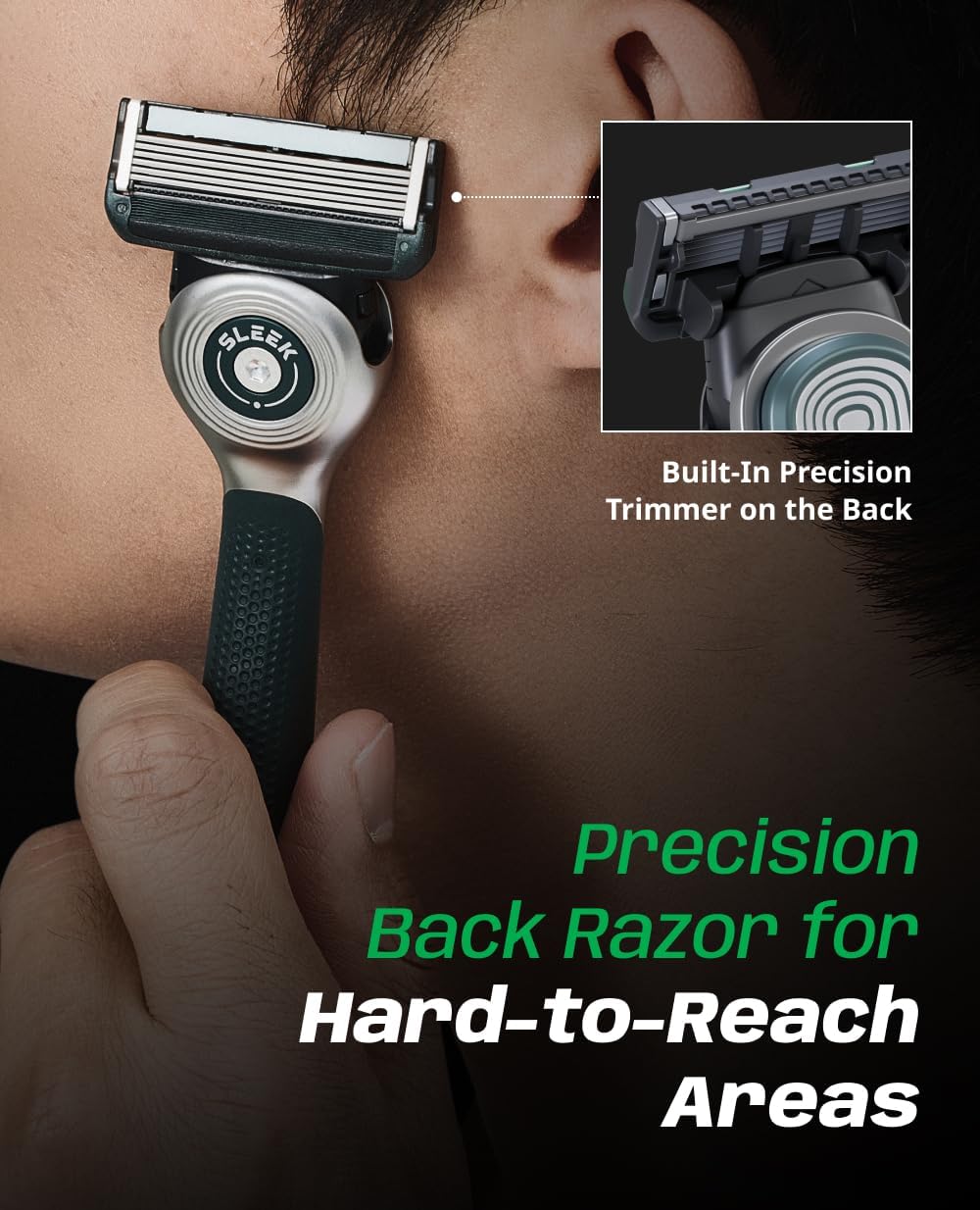 DORCO SLEEK 6 Blade Razor for Men with Multi-Flex Technology for a Smooth & Comfortable Shave | Cartridge Razor for Men, Razor Handle with Stand + 5 Cartridges