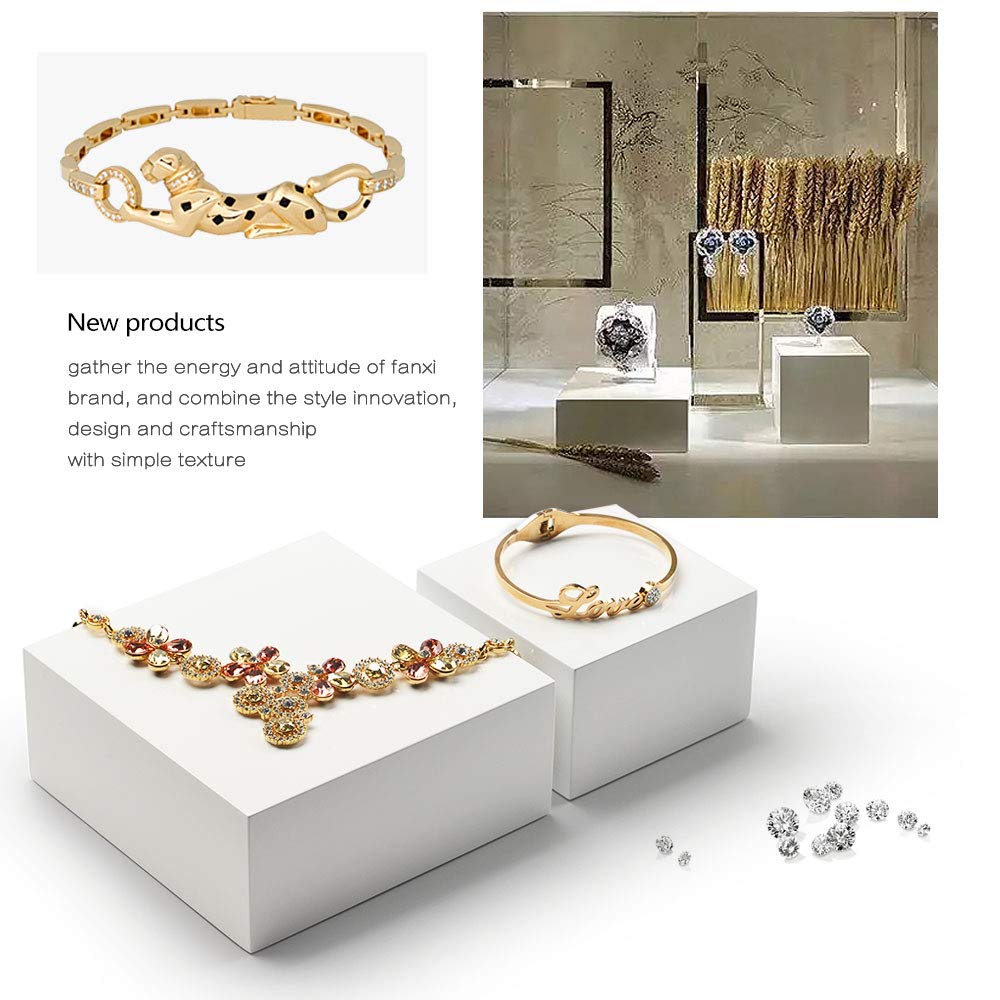 Oirlv Solid Wood Minimalism Style Jewelry Display Stand Showcase Jewelry Organizer Square Holder(SM05202)
