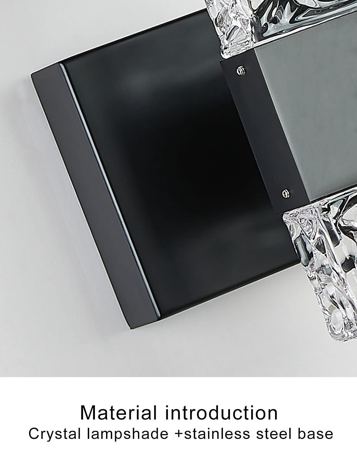 OYLYW Black Bathroom Light Fixtures Crystal Bathroom Vanity 4 Light Over Mirror Modern LED Wall Light ，6000K Cool Light，40 Watts