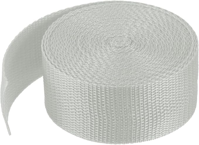 MECCANIXITY Lightweight Polypropylene Webbing Strap 1 1/2" 5 Yard Backpack Strapping Band Pale Grey for Outdoor Luggage Cargo Straps