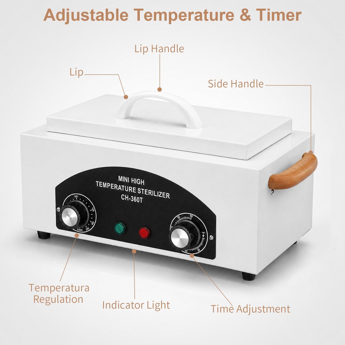 High Temperature Autoclave Machine,110V 300W 1.5L Manicure Metal Tool Cleaner Machine,Autoclave Sterilizers for Nail Tools, Autoclave Machine for Sundry Beauty Hair Nail Metal Tools with Handle