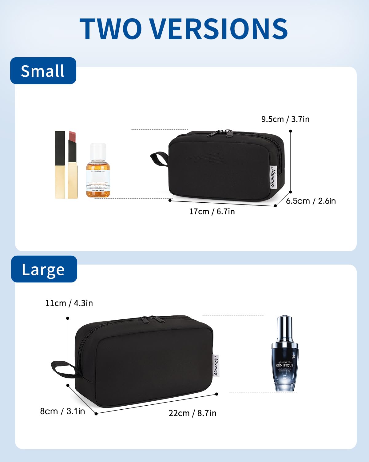 Narwey Barrel Drawstring Makeup Bag With Make Up Bag