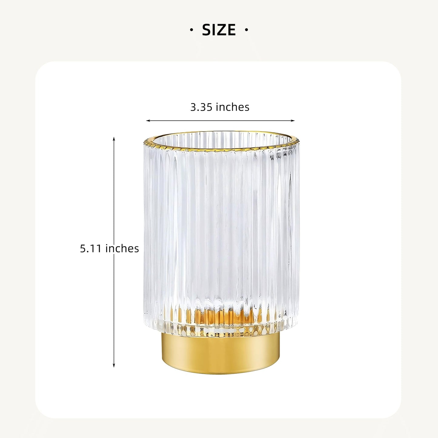 LEICURACE Makeup Brush Holder Organizer,Toothbrush Holders,Desk Pen Pencil Holder,Multifunctional Vintage Glass Brush Cup（L/White/A3-9-US）