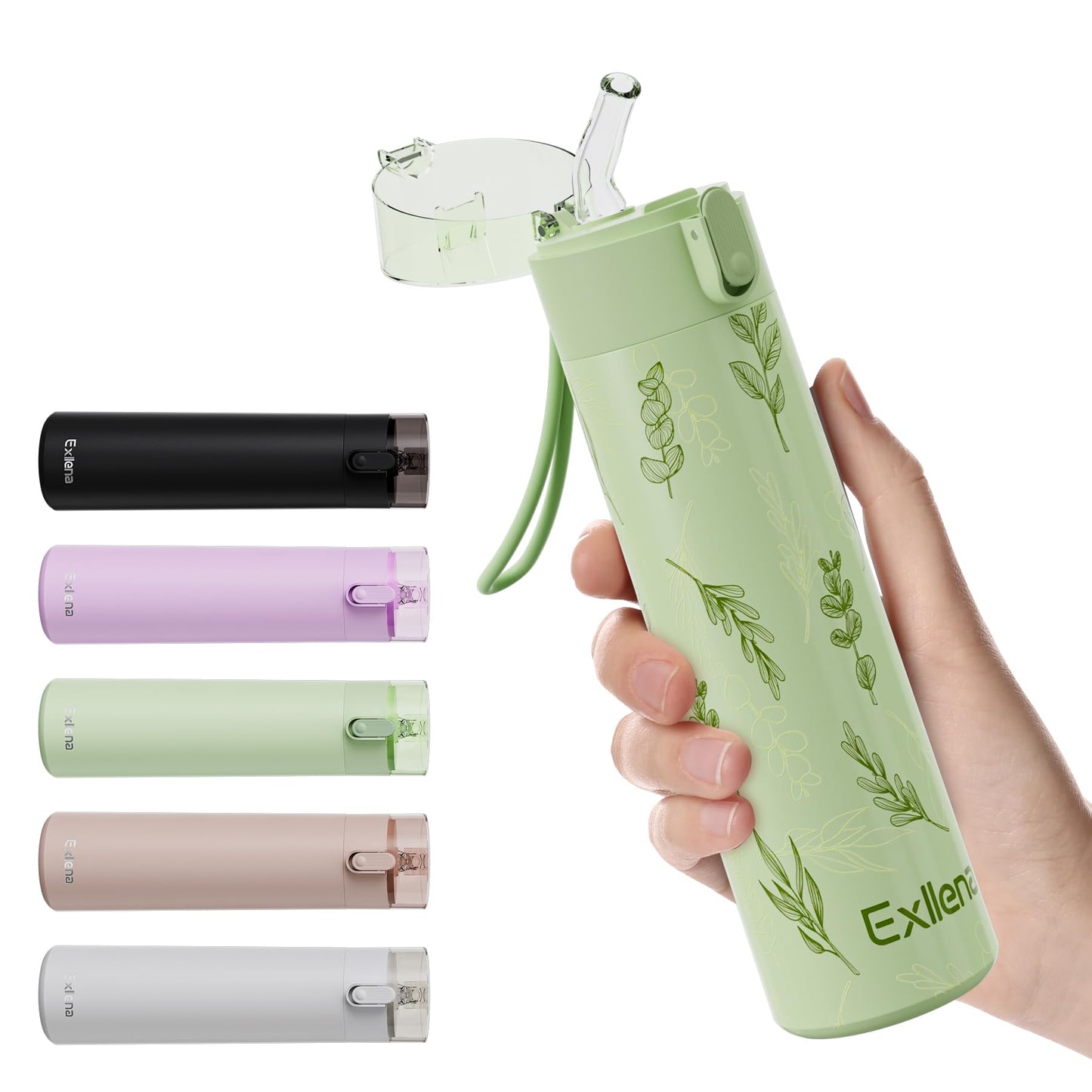 9oz Small Water Bottles with Straw, Mini Water Bottle with One-Hand Open Design, Leak-Proof Locking Lid for Hot&Cold Drinks, Small Travel Water Bottle - 100% Leakproof for School, Travel...(Floral)