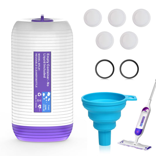 COOMYXIN Refillable Bottle for Swiffer® Power Mop™, 500ML / 17 FL.OZ Reusable Solution Container, with 6 Leak-Proof Seal & 1 Funnel,Simple Installation, Works with Any Cleaner