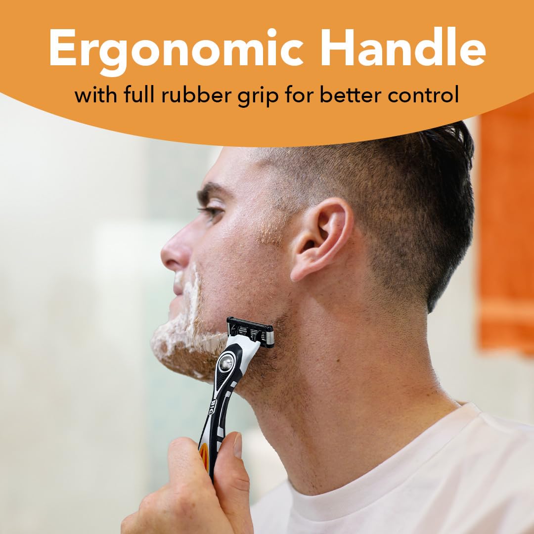 BIC Flex 5 Men's Refillable 5-Blade Razors with 1 Handle and 12 Cartridges, Smooth Shave Kit with Precision Edging Blade, College Dorm Room Essential, Shower Caddy and Toiletry Bag Ready