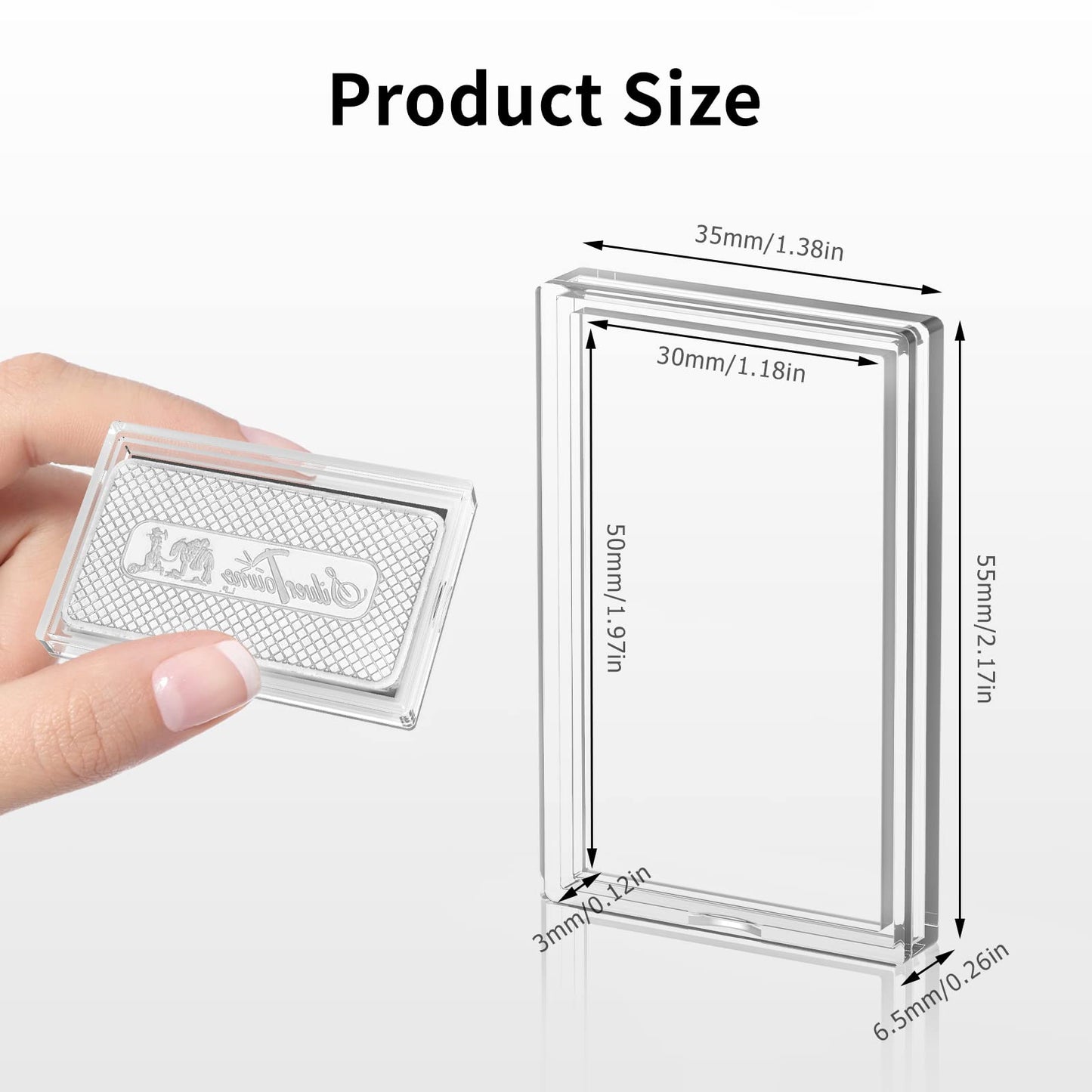 Yncotte 1oz Silver Bar Holder, 20 Pcs Silver Bar Capsule Storage Bar Capsule Container for 1 Ounce Silver Bar