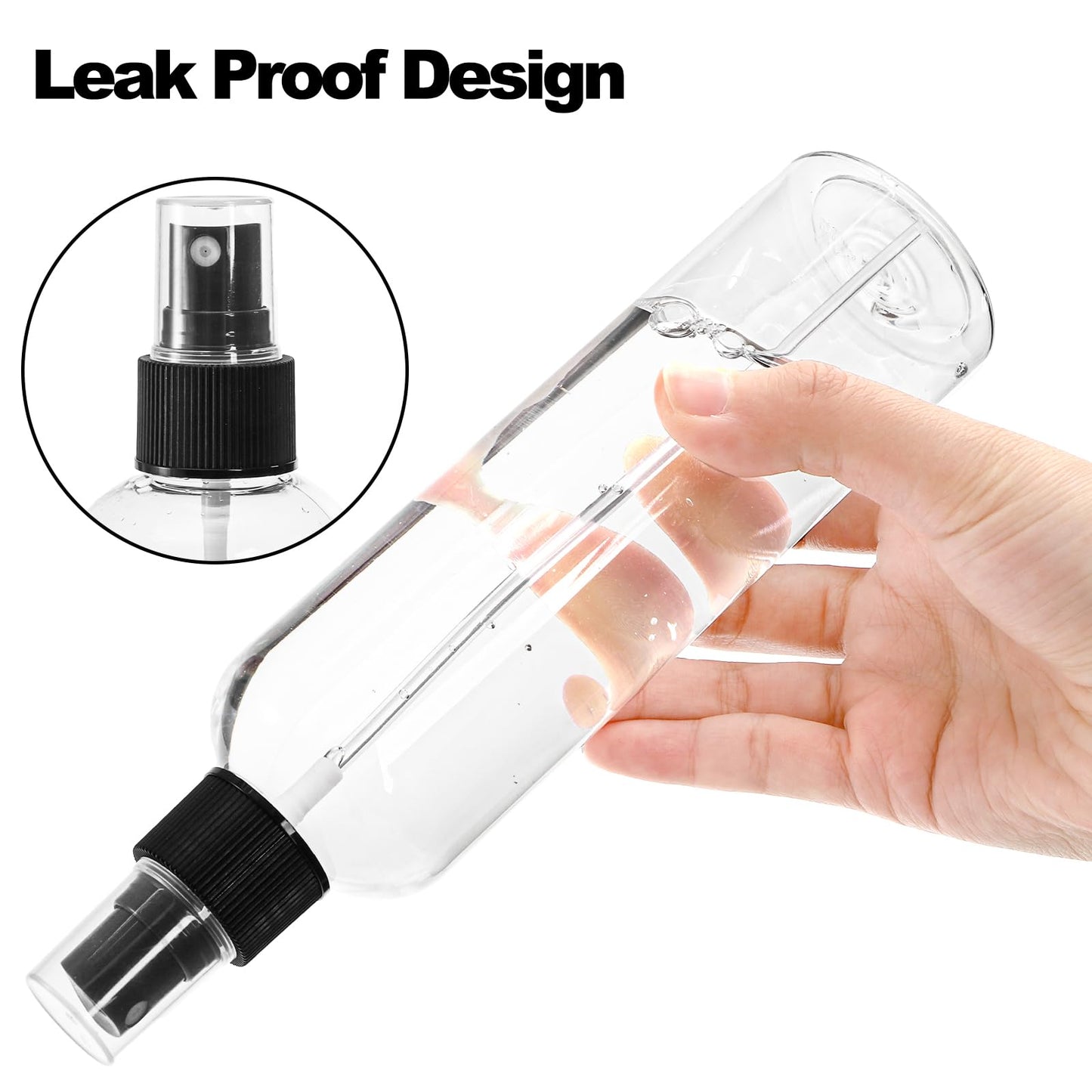 Bekith 16 Pack 8 oz Plastic Spray Bottles, Clear Empty Fine Mist Sprayer Bottles with Pump Spray Cap for Essential Oils, Travel, Perfumes
