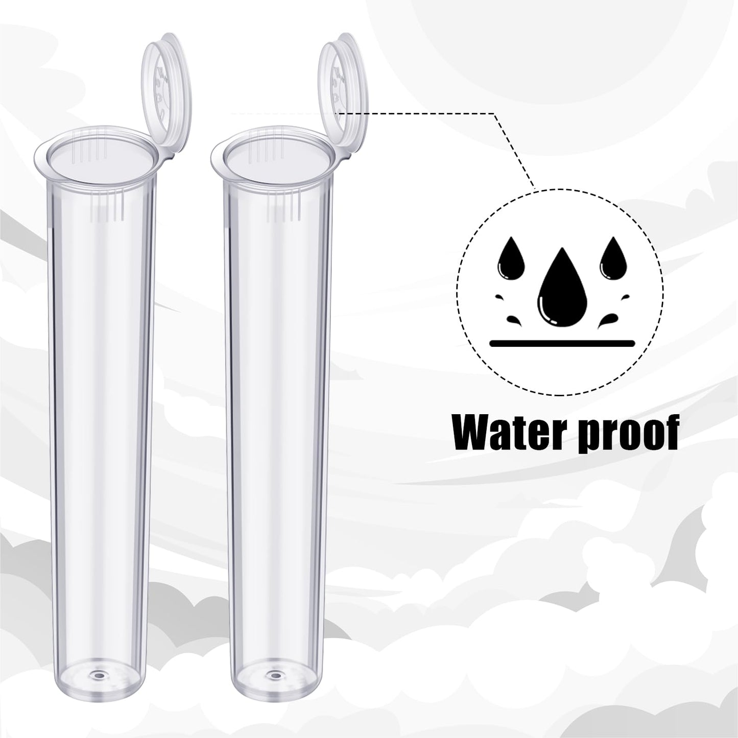 Frienda 450 Pcs Clear 116 mm Plastic Tube Container with Lids Bulk Waterproof Sealing Container with Lids