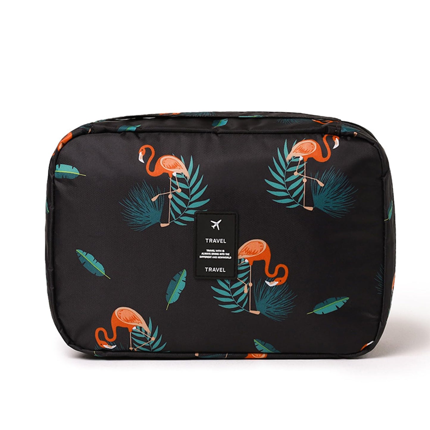 L&FY Multifunction Portable Travel Toiletry Bag Cosmetic Makeup Pouch Toiletry Case Wash Organizer (Trifold Black, Plus Size)