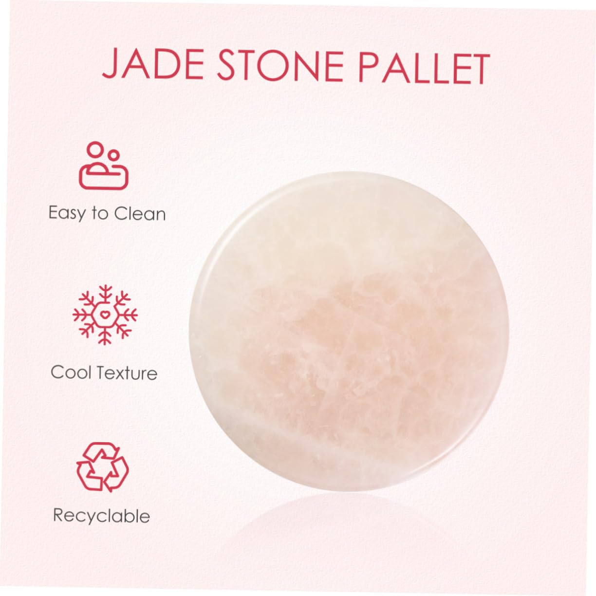 2 Pieces Grafted Eyelash Jade Stones Eyelash Extension Pallet Holder Round Pallet Pad Resin Nail Art Plate Palette Makeup Palette (Pink)