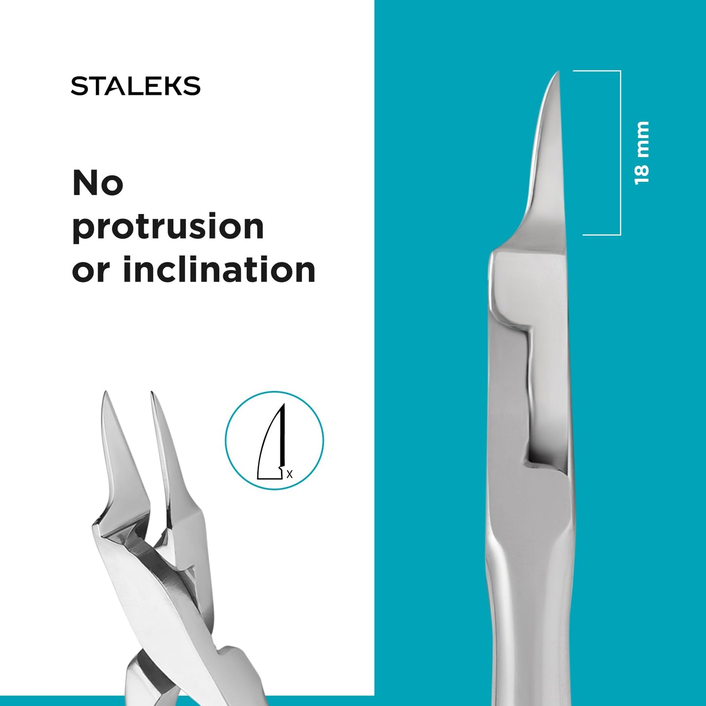 Staleks Podo 30 Podology Nippers for Ingrown Toenails – 18 mm Blades – Narrow Tips with Blunt Ends – Double Spring Design for Medical Pedicure
