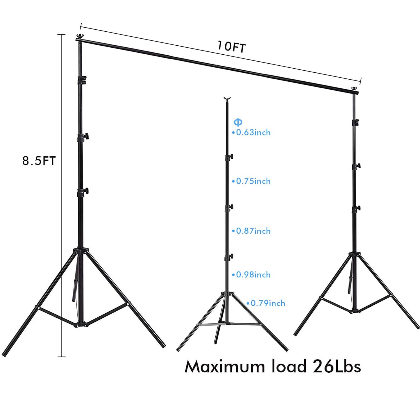 Photography Background Stand Support System with Muslin Backdrop (Chromakey Green Screen kit) 85W 5500K LED Bulb with Umbrella Lighting Kit for Photo Studio Product, Portrait and Video Shoot