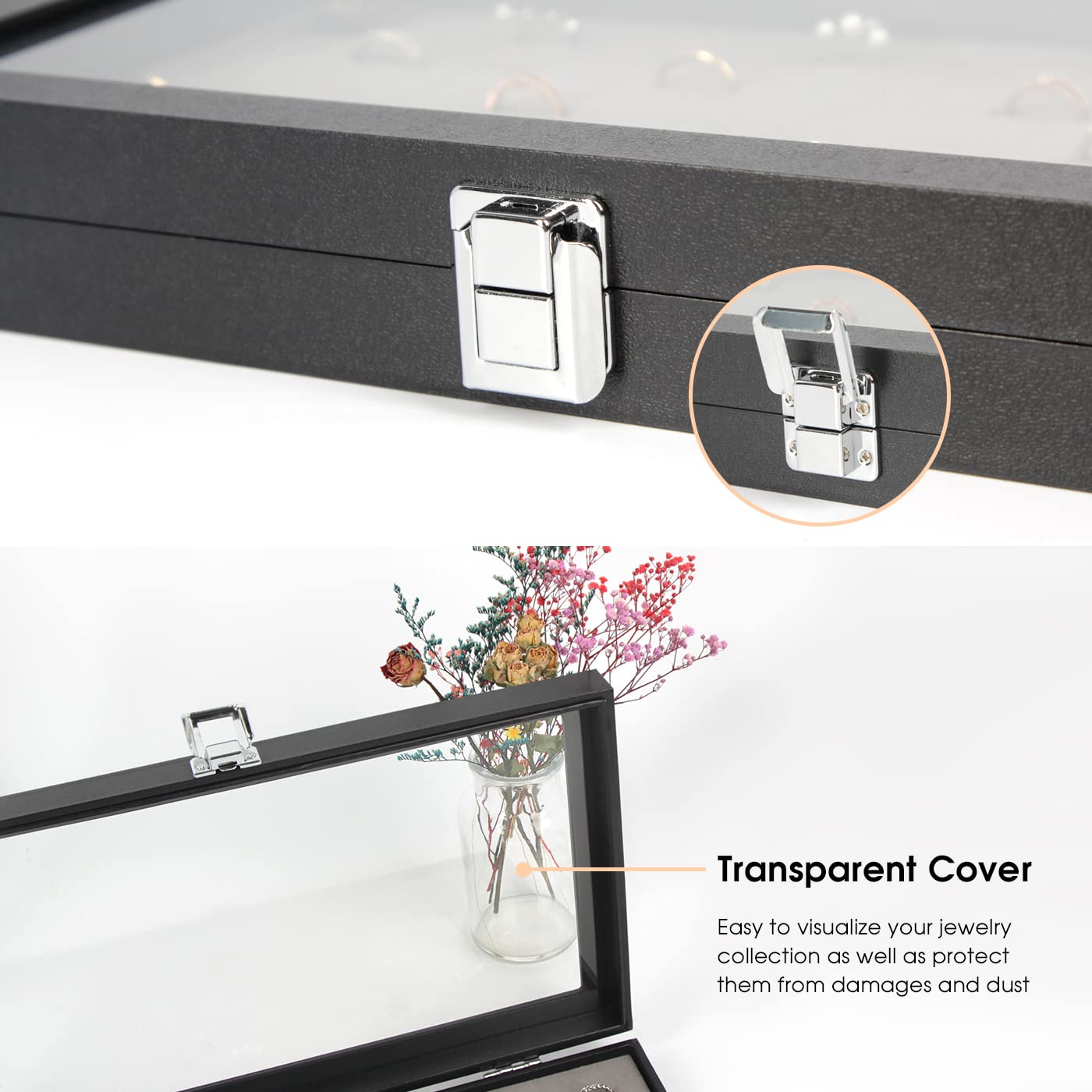 J JACKCUBE DESIGN Ring Organizer - Versatile Ring Display Case and Ring Case - Perfect for Storing and Showcasing Multiple Rings - Elegant Ring Jewelry Box and Storage Solution (Gray Velvet) - MK248C