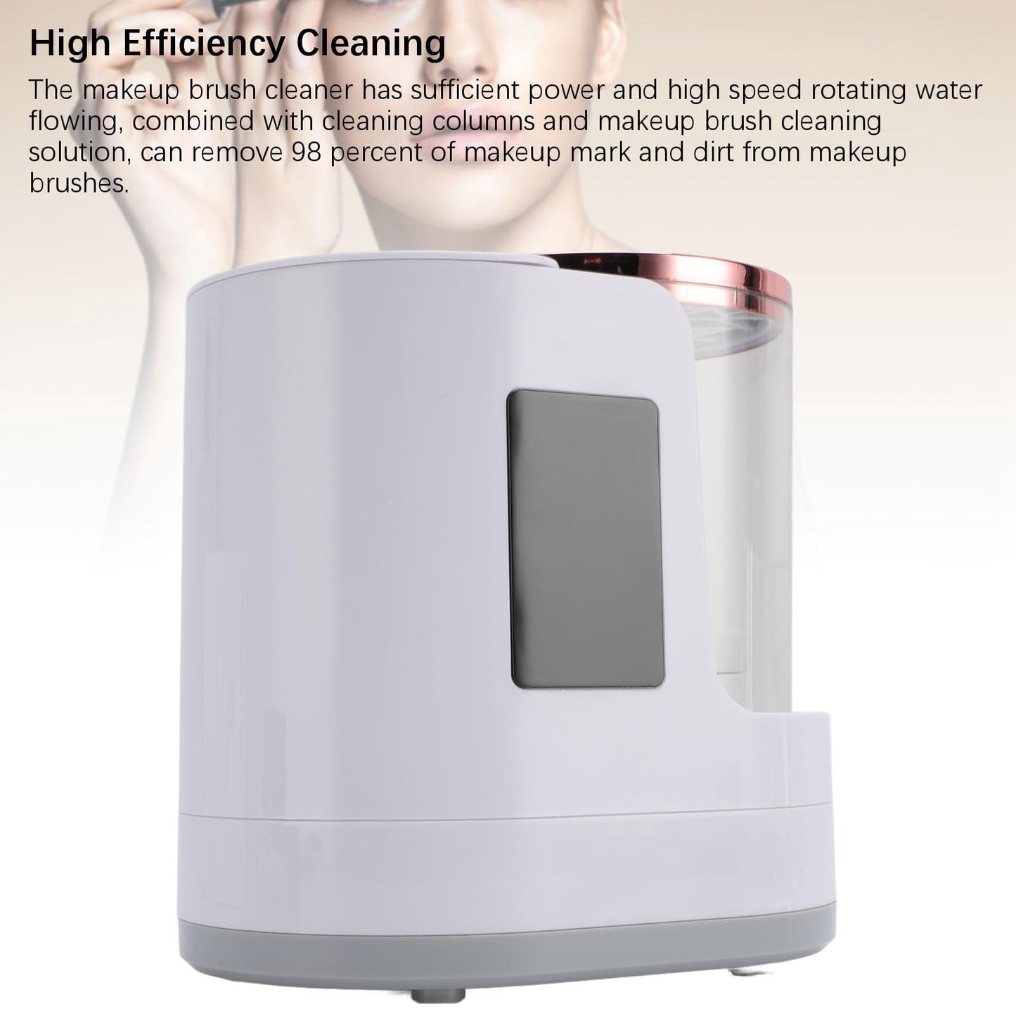 LUCKDANO 3 in 1 Electric Makeup Brush Cleaner, Automatic Makeup Brush Washer with High Speed Rotating Water Flow and Drying Stand, for Home Cosmetic Brush Cleaning