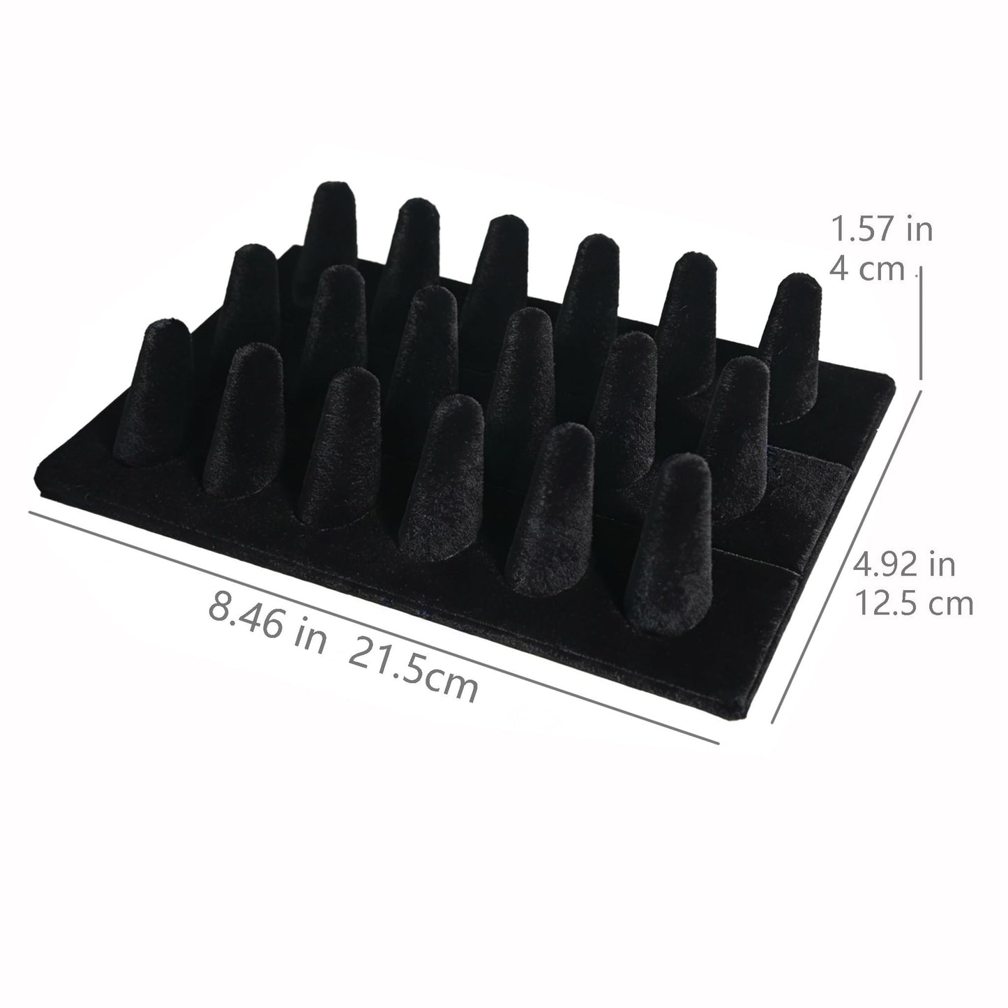 Codant Ring Display Stand, Black Velvet Ring Holder Stand, Jewelry Display for Selling, Ring Organizer for Girls Dresser, 18 Slots