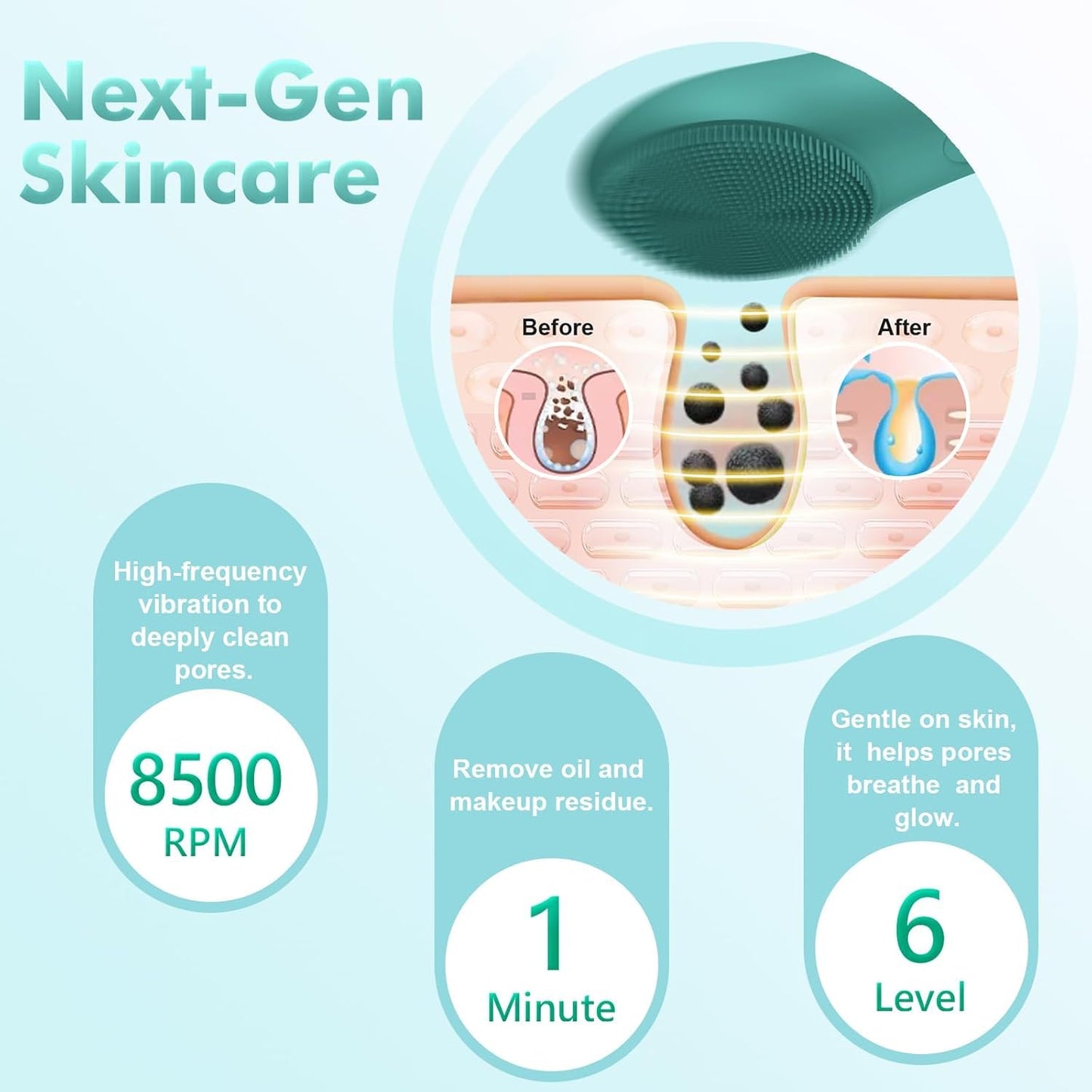 LZP Face Scrubber Facial Cleansing Brush Silicone Face Scrubber Exfoliator for Men & Women, Rechargeable Electric Facial Brushes for Cleaning and Exfoliating, Waterproof Face Scrub Brush