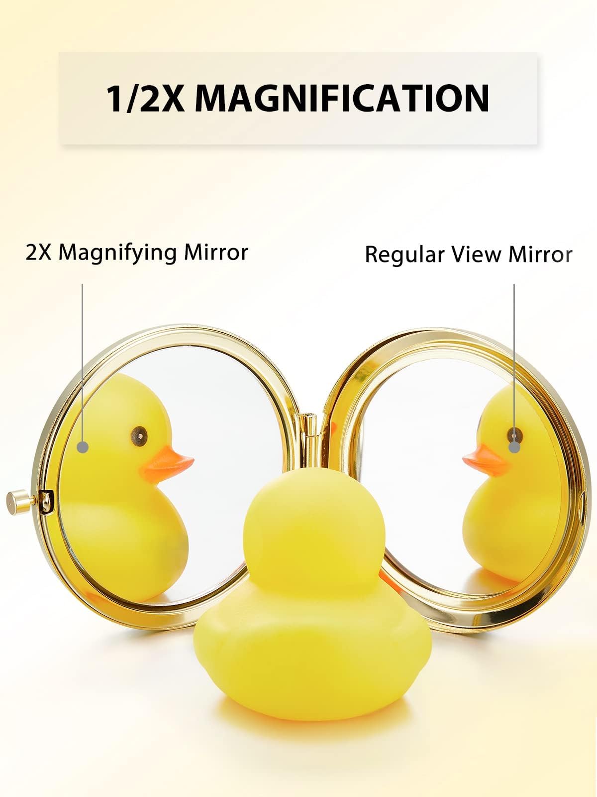Getinbulk Compact Mirror Bulk, Pack of 12 Double-Sided 1X/2X Magnifying Metal Makeup Mirrors(Round, Gold)