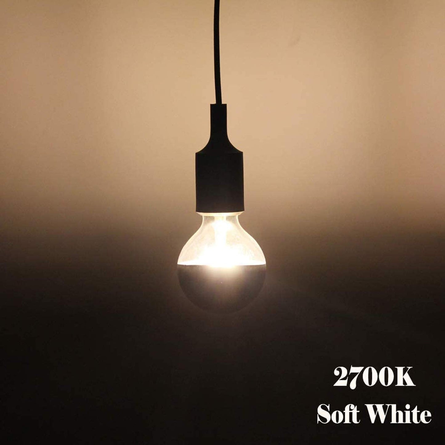 G45 G14 Half Chrome Light Bulb 4W Dimmable G45 Globe Silver Mirror Reflected Light 40W Equivalent Warm White 2700K Silver Tipped Mirror Light Bulb E26 Base Decorative LED Edison Bulb, 6 Pack