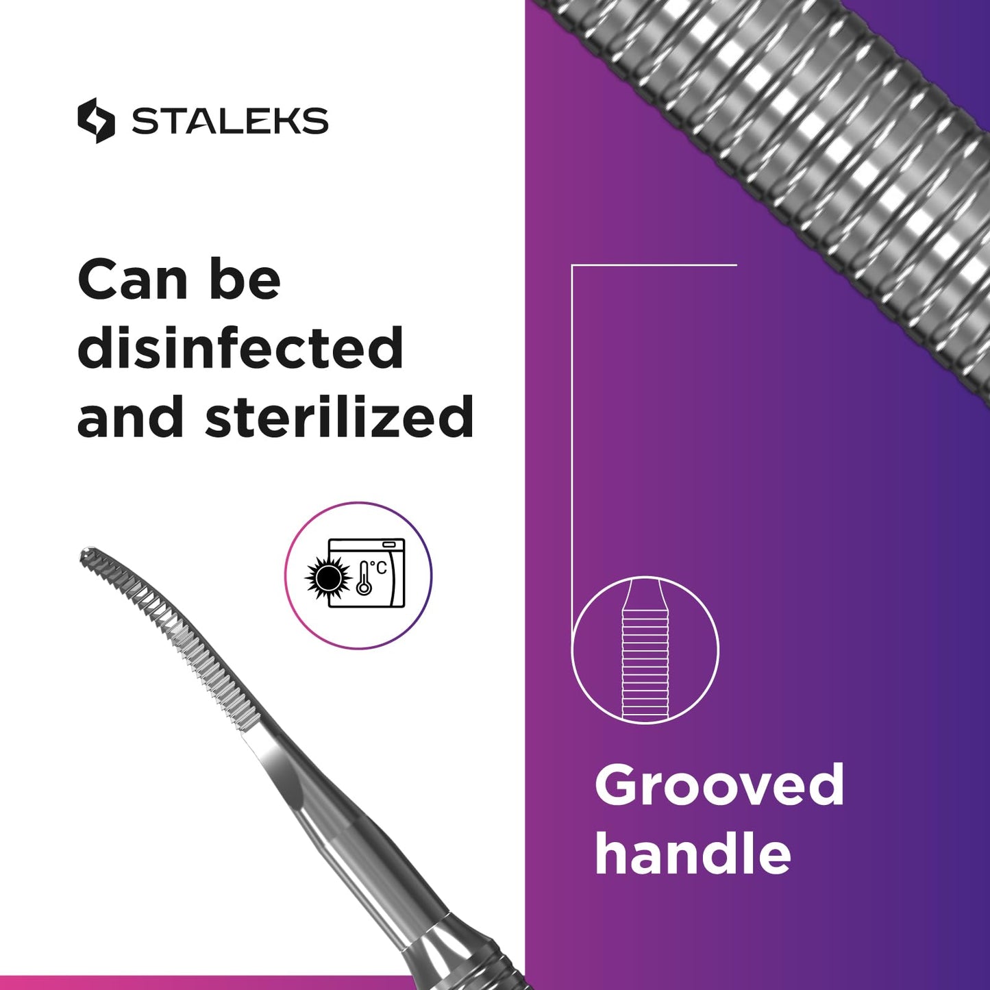Staleks Pro Pedicure Toenail File EXPERT 60 Type 3 – Dual-Ended Ingrown Nail File – Stainless Steel