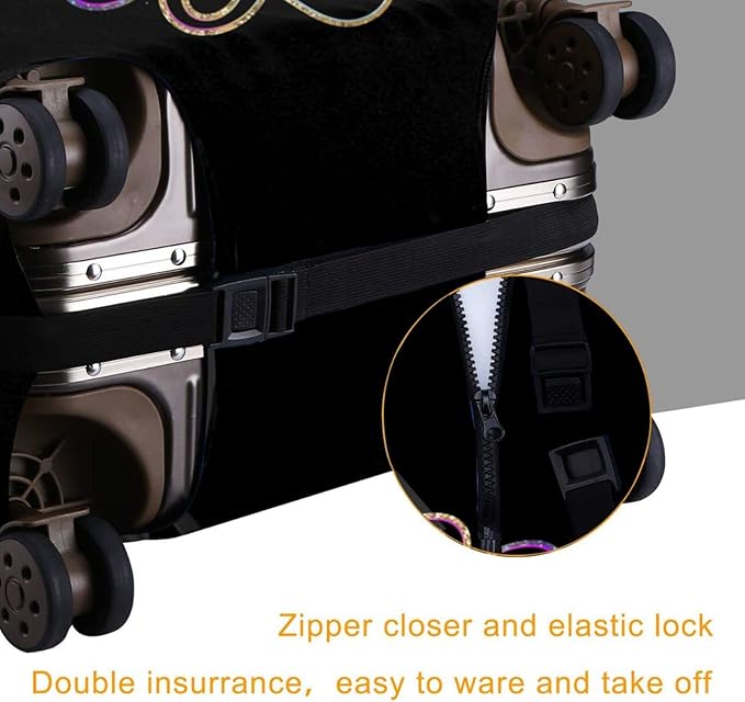 Travel Suitcase Protector Black Girl Elastic Protective Washable Luggage Cover With Concealed Zipper Suitable For 18-32 Inch (L (for 25--28 inch luggage))