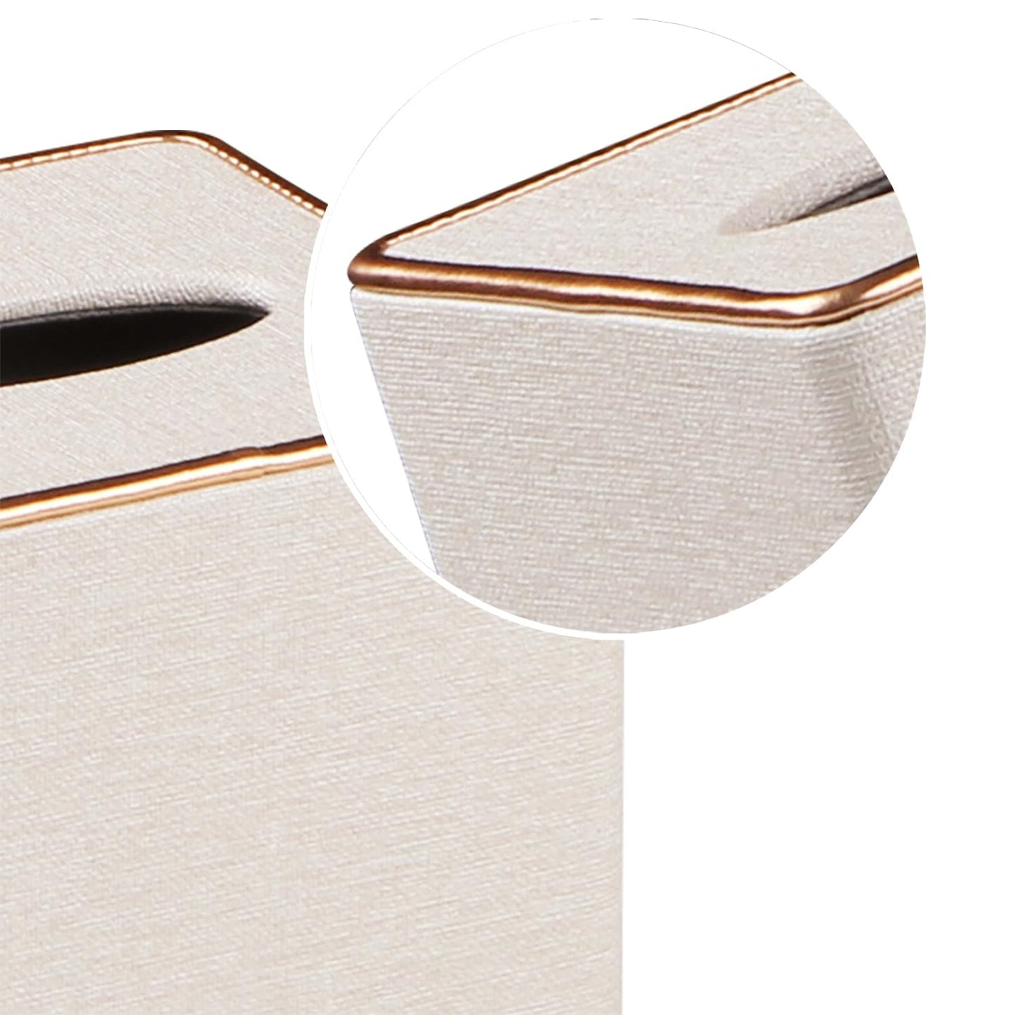 Leather Tissue Box Cover Square,Decorative Cube Tissue Box Holder with Magnetic Bottom,Facial Paper Organizer Table Napkin Case Dispenser for Bathroom NightStand Coffee Car Home Office,Beige