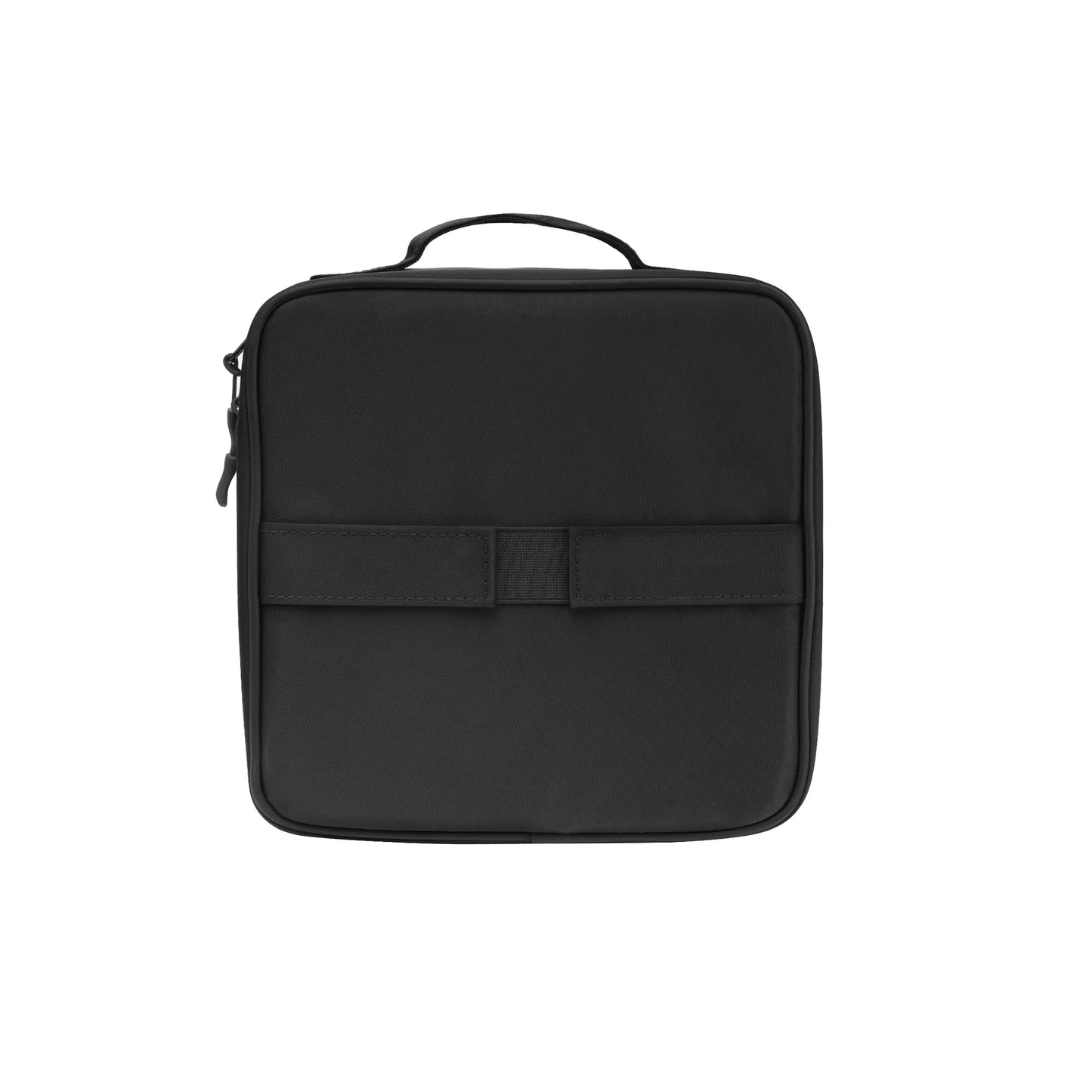 BAWADE Travel Makeup Bag with Brush Compartment, Cosmetic Organizer with Adjustable Dividers, Wide-Open Design, Portable Makeup Case with Handle and Luggage Strap for Women, Black