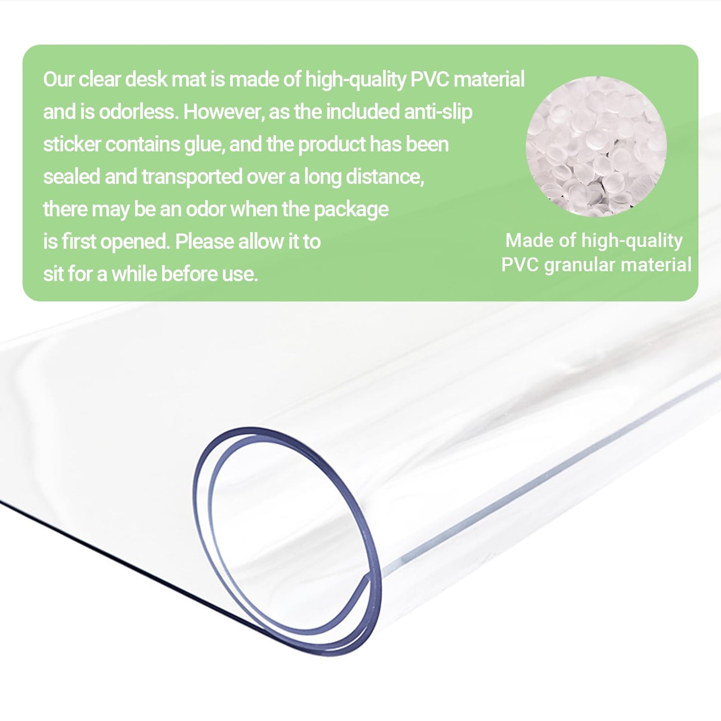 JIAERSLY Large Clear Desk Mat, 31.5"x15.7", Office Desk Protector