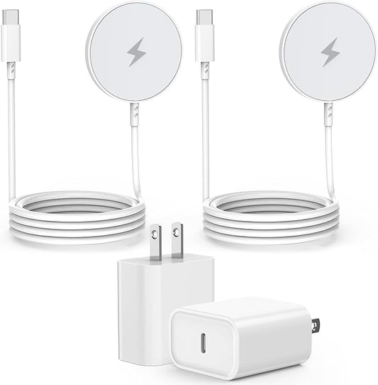 Wireless Charger,[Apple MFi Certified]15W Magnetic Charger 2Pack 3FT Magnetic Charge Pad with USB C Port PD Block Fast Charging Wireless Charge for iPhone Air/17 Pro Max/16 Pro/16 Plus/16e/15/14/13/12