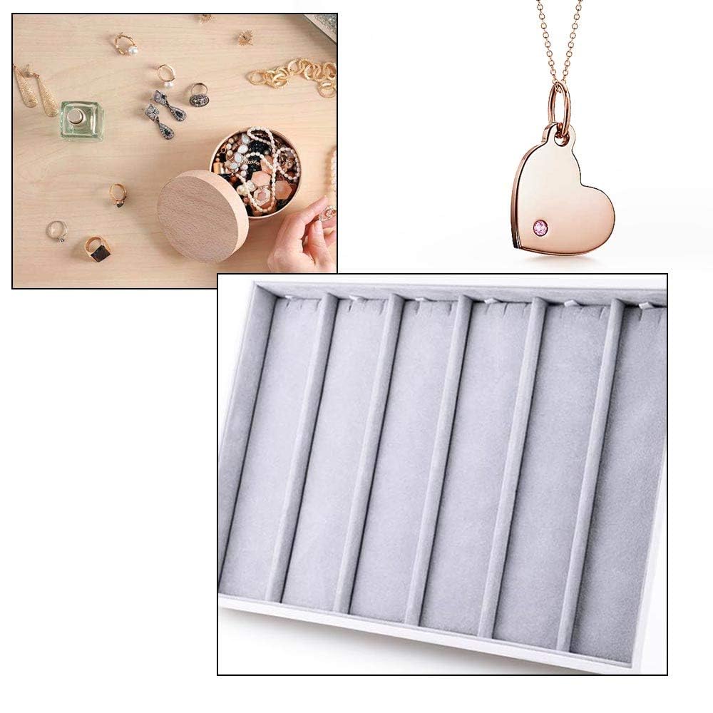 Oirlv Velvet Stackable Jewelry Tray Necklace Pendant Organizer Display Showcase Jewelry Storage trays