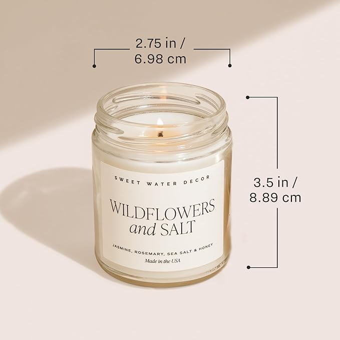 Sweet Water Decor Relax Girl, Peppermint, Cedar, Clove, and Eucalyptus Scented Soy Wax Candle for Home | 9oz Clear Jar, 40 Hour Burn Time, Non Toxic, Made in The USA
