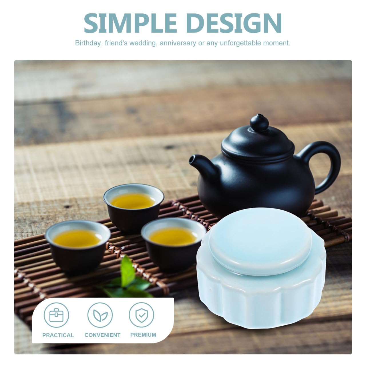 VOSAREA Porcelain Mini Jar Mini Cute Ceramic Bottle Canister Portable Travel Loose Tea Pot Jar Contanier with Lid for Storage Spices Powder Cream Lotion