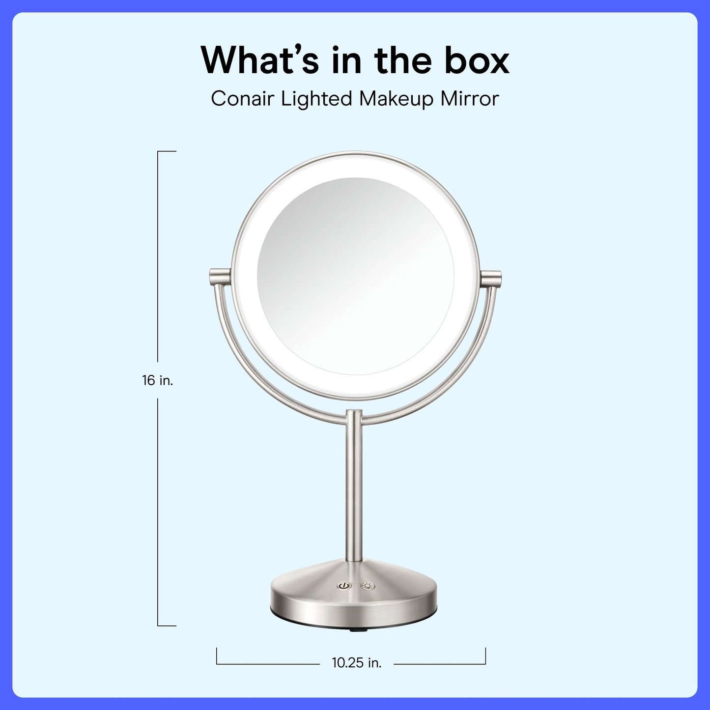 Conair Double-Sided 1X/10X Magnifying LED Vanity Mirror