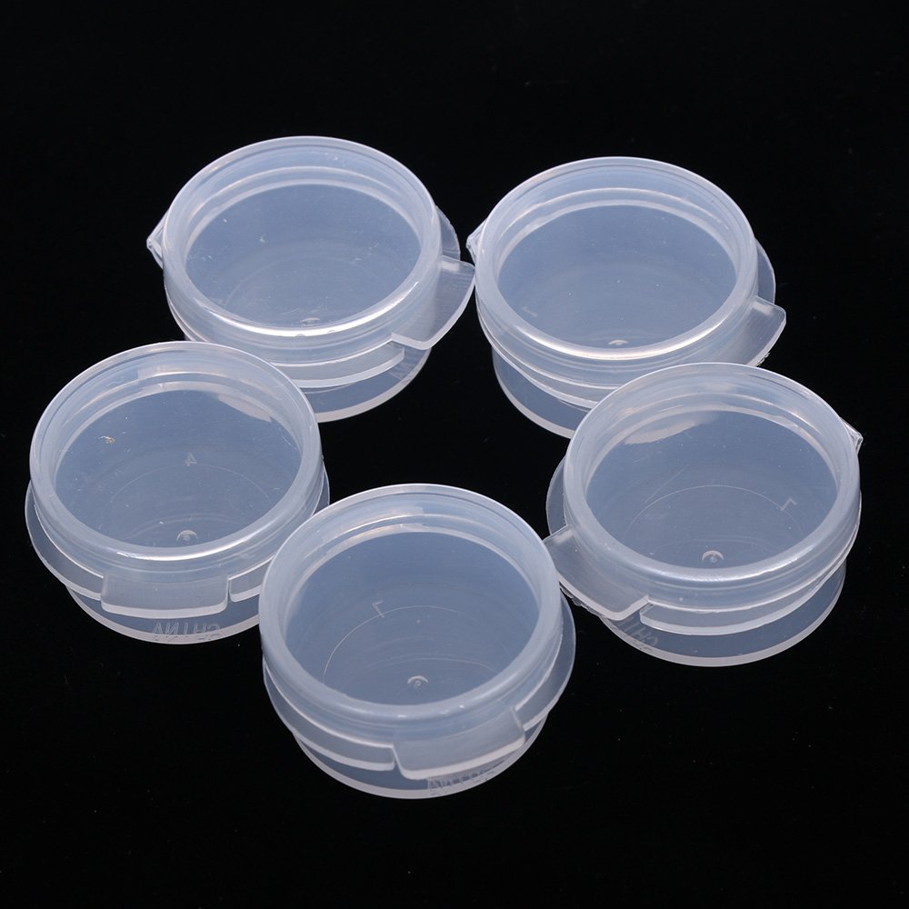EORTA 50 Pcs Plastic Cosmetic Jar 5g Empty Clear Case with Snap Lids Portable Mini Storage Box Makeup Jar Sample Bottle Sealing Pot Cosmetic Containers for Sampling, Traveling, Mixing
