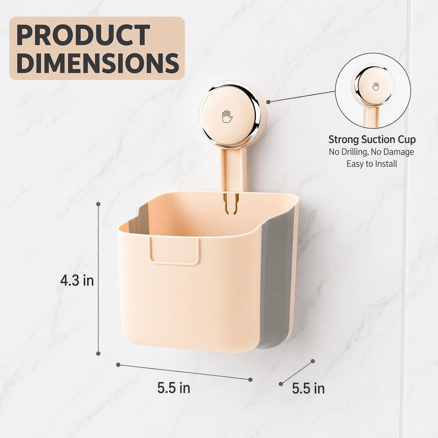 KLAVISPURE No-Drilling Wall Mount Cotton Pad Holder Dispenser and Organizer Fits Cotton Rounds Pads and Disposable Face Towels Bathroom Vanity Makeup Storage Decor