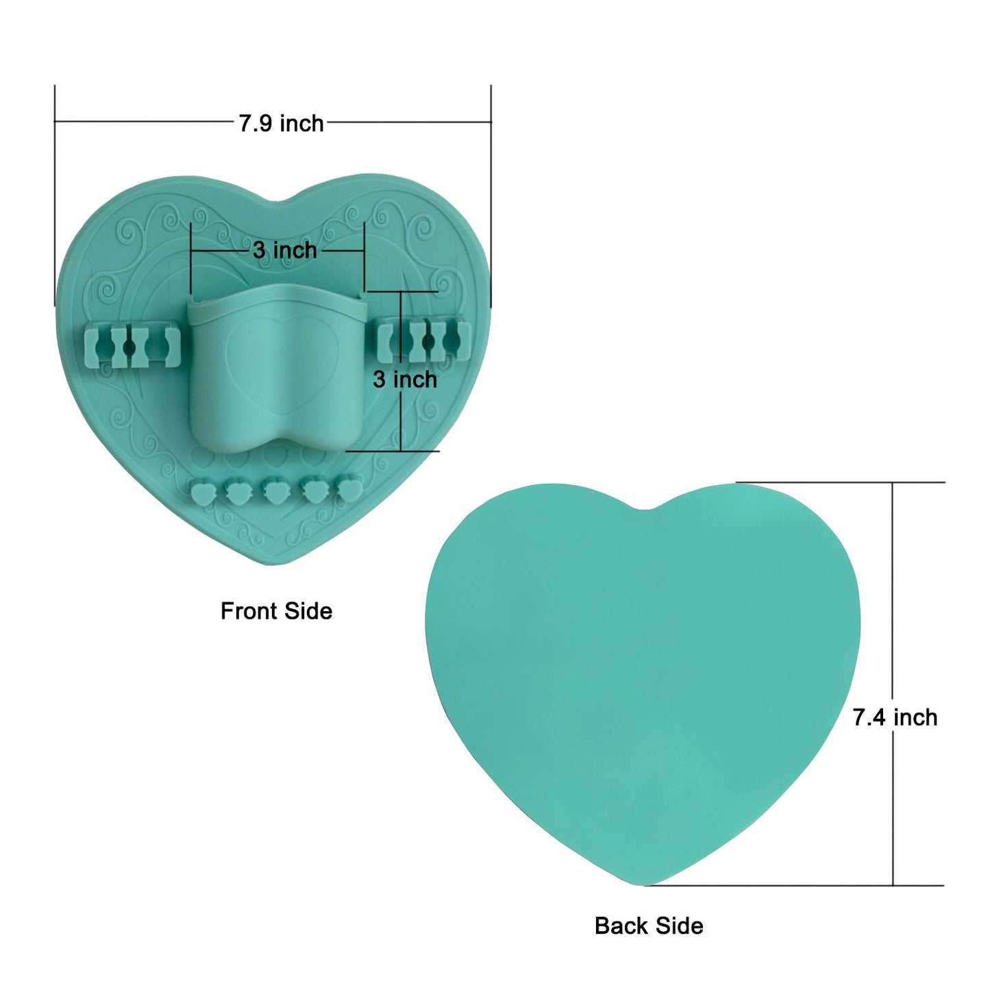 LORMAY Silicone Makeup Brush Organizer with Makeup Brush Cleaning Mat - Brush Holder for Air Drying, Easy to Mount to Wall, Mirror, Dresser or Tile, Mint Green